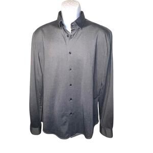 Calvin Klein Mens Extra Slim Fit OEKO Stretch Gray Button Down Dress Shirt
